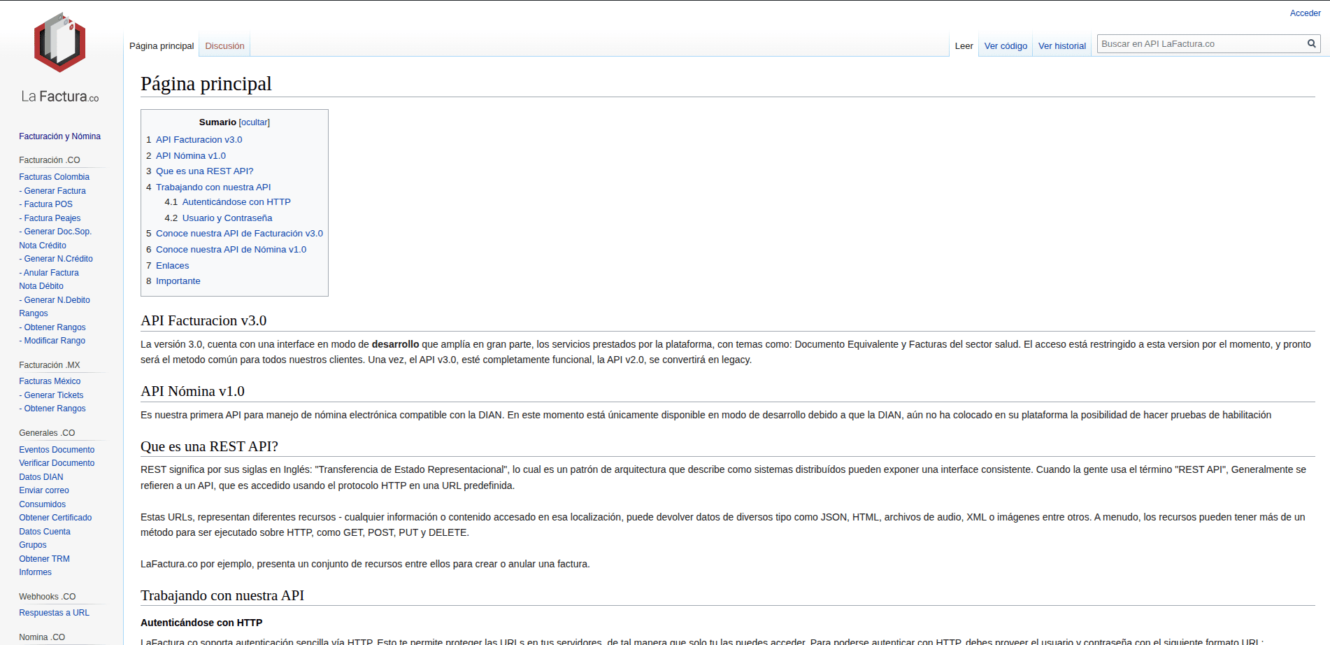 Panel API LaFactura